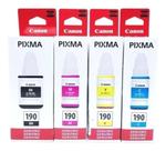 Kit 4 cores refil de tinta original canon 190
