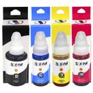 Kit 4 Cores Tinta Compatível para GI-190 GI190 Marca X-Full Corante p/ G1110 G1900 G2100 G3102 G3111 G3800 G4100 G4110