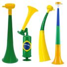 Kit 4 Cornetas Retráteis E Curva Buzina De Ar Do Brasil Para Copa Do Mundo Kit 4 Cornetas Retráteis E Curva Buzina De Ar Do Brasil Para Copa Do Mundo