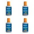 Kit 4 Corretivo líquido branco Mercur 18ml à base de água