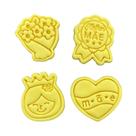Kit 4 Cortador Biscoito Dia das Mães Medalha Buquê