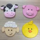 Kit 4 Cortador Modular Cabeça Fazendinha 7CM