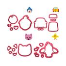 Kit 4 Cortadores Circo Carro Gata Pássaro Plim Plim
