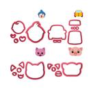 Kit 4 Cortadores Circo Carro Gata Porco Plim Plim Kit 4 Cortadores Circo Carro Gata Porco Plim Plim