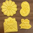 Kit 4 Cortadores Dia das Mães Flo Carta Mamãe