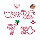 Kit 4 Cortadores Moana Porco Hey Hey Coqueiro
