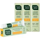 Kit 4 Creme Dental Boni Natural Sem Fluor Curcuma Hortela Antisseptico Halito Fresco 90g
