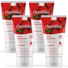 Kit 4 Creme Depilatório Corporal Morango Depilflax 100G Perna Braço Axila
