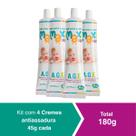 Kit 4 Creme Pomada Antiassadura Vitamia A.E com Óleo de Girassol A.G.E 180g Maxi Baby