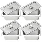 Kit 4 Cubas Com Tampa Gastronômica Aço Inox Para Buffet Rechaud Self Service Restaurante KeHome Kit 4 Cubas Com Tampa Gastronômica Aço Inox Para Buffet Rechaud Self Service Restaurante KeHome
