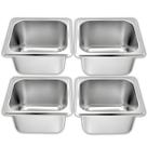 Kit 4 Cubas em Aço Inox Gastronômica 1/6 Para Buffets Rechauds Self Service Restaurantes - Ke Home