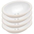 Kit 4 Cubas Emb Celite Oval Peq 39x30cm Branco s/Ladrão Kit 4 Cubas Emb Celite Oval Peq 39x30cm Branco s/Ladrão