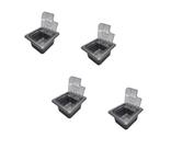 KIT 4 CUBAS GASTRONÔMICAS GN 1/6x65 mm 900 ml Em PLÁSTICO ABS Cinza + 04 TAMPAS POLI Transparente FLIP DOBRADIÇA e ABERTURA Para COLHER SB