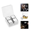 Kit 4 Cubos Gelo Aço Inox Bebidas Drinks Barman Whisky Vodka