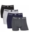 Kit 4 Cuecas Box Boxer Polo Wear Basic Sem Costura Fibra