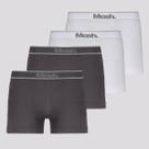 Kit 4 Cuecas Boxer Mash Sem Costura Branca e Cinza