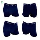 Kit 4 Cuecas Boxer Polo Wear Masculina Microfibra - Azul Marinho