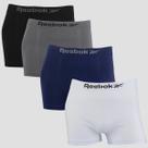 Kit 4 Cuecas Boxer Reebok Masculina Microfibra Premium Lisa Kit 4 Cuecas Boxer Reebok Masculina Microfibra Premium Lisa