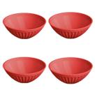 Kit 4 Cumbucas Bowl Plástico 400ml P/ Salada Massas Frutas Refeições Resistentes Bpa Free P/ Cozinha Moderna Tigela