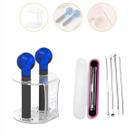 Kit 4 Curetas Cravos Espinha Par Esferas Cromoterapia Azul