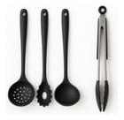 Kit 4 De Silicone Escumadeira Concha Pegador Massas Macarrão