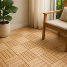 Kit 4 Deck 23,5x23,5cm Madeira Maciça Natural Área Interna