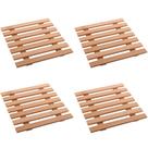 Kit 4 Descanso de Panelas Bambu Moderno 17cm x 17cm Lyor
