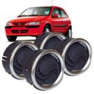 Kit 4 Difusor De Ar Central Lateral Cromado Fosco Com Suporte Auto Quality Celta 2001 A 2006 Kit1027
