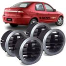 Kit 4 Difusor De Ar Central Lateral Prata Auto Quality Prisma Maxx,joy,lt celta Kit1646