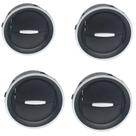 Kit 4 Difusor de Ar Gol G4 Voyage G5 Saveiro G6 . Central e Lateral preto com Aro Prata L100612