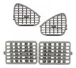 Kit 4 Difusor Saída de Ar Central Lateral Fiat Palio G2 Siena Strada Fire Cinza