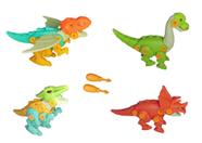 Kit 4 Dinossauros Brinquedo Monta E Desmonta Sensorial Toque