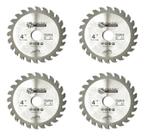 Kit 4 Disco Serra Circular 24 Dentes Madeira Gesso 4 110mm