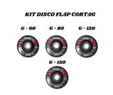 Kit 4 discos flap g-60+g-80+g-120+g-120