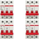 Kit 4 Disjuntor 6A SD63 3P Curva C 3KA SDD63C06 Steck Kit 4 Disjuntor 6A SD63 3P Curva C 3KA SDD63C06 Steck