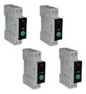 Kit 4 Disjuntor Medidor Wifi 1-63a Ajustável Alexa Google H