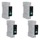 Kit 4 Disjuntor Medidor Zigbee 1-63a Ajustável Alexa Googleh