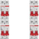 Kit 4 Disjuntor Steck 32A Curva C SDD62C32 2 polos 3ka