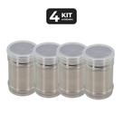 Kit 4 dispensador inox de condimentos profissional 350ml