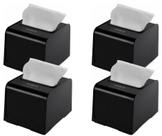 Kit 4 Dispenser Porta Guardanapo Interfolhado Preto Nobre