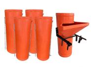 Kit 4 dutos para entulho reto + 1 duto c/boca + suporte
