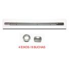 Kit 4 Eixos Para Ventilador Britânia 1/2 40Cm + 8 Buchas