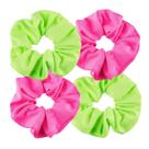 Kit 4 Elásticos De Cabelo Scrunchie Neon Sem Metal Bonitta