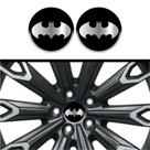 Kit 4 Emblema BatMan cromo fundo preto 48 mm