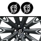 Kit 4 Emblema Fé cromo fundo preto 48 mm