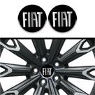 Kit 4 Emblema Fiat cromo fundo preto 48 mm Kit 4 Emblema Fiat cromo fundo preto 48 mm