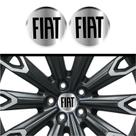Kit 4 Emblema Fiat preto fundo cromo 48 mm Kit 4 Emblema Fiat preto fundo cromo 48 mm