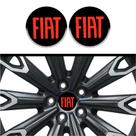 Kit 4 Emblema Fiat vermelho fundo preto 48 mm Kit 4 Emblema Fiat vermelho fundo preto 48 mm