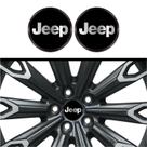 Kit 4 Emblema Jeep logo cromo fundo preto 48 mm Kit 4 Emblema Jeep logo cromo fundo preto 48 mm