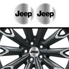 Kit 4 Emblema Jeep logo preta fundo cromo 48 mm Kit 4 Emblema Jeep logo preta fundo cromo 48 mm